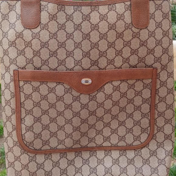 SALE! Vintage Gucci Sherry Line Guccissima Monogram Leather Tote Shoulder Bag - Picture 11 of 16